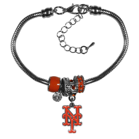 New York Mets Euro Bead Bracelet