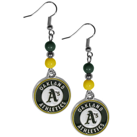 Oakland Athletics Fan Bead Dangle Earrings