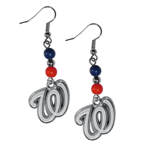 Washington Nationals Fan Bead Dangle Earrings