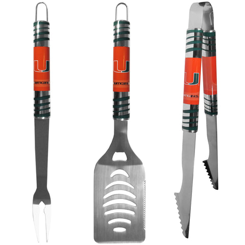 Miami Hurricanes 3 pc Tailgater BBQ Set