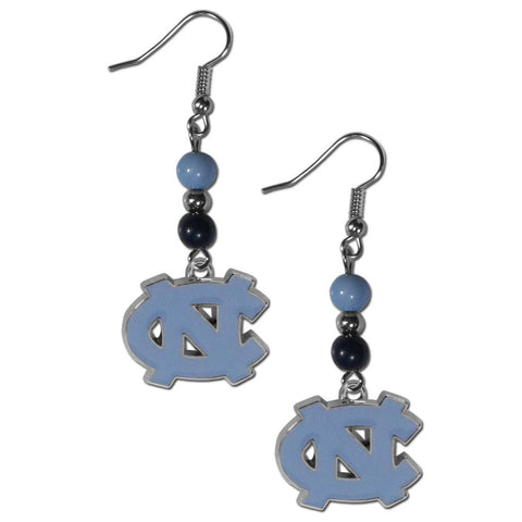 N. Carolina Tar Heels Fan Bead Dangle Earrings