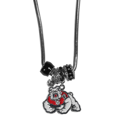 Fresno St. Bulldogs Euro Bead Necklace