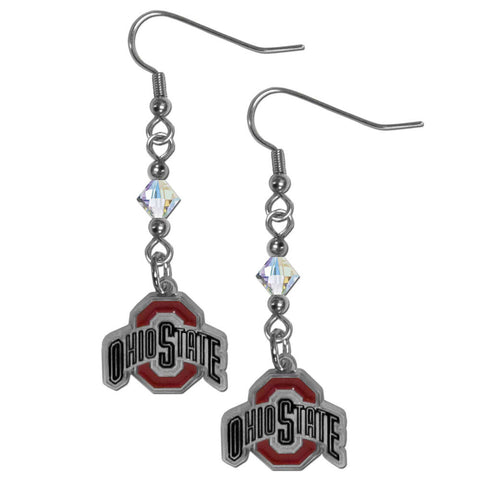 Ohio St. Buckeyes Crystal Dangle Earrings