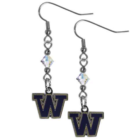 Washington Huskies Crystal Dangle Earrings