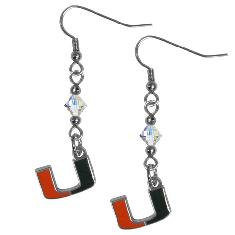 Miami Hurricanes Crystal Dangle Earrings