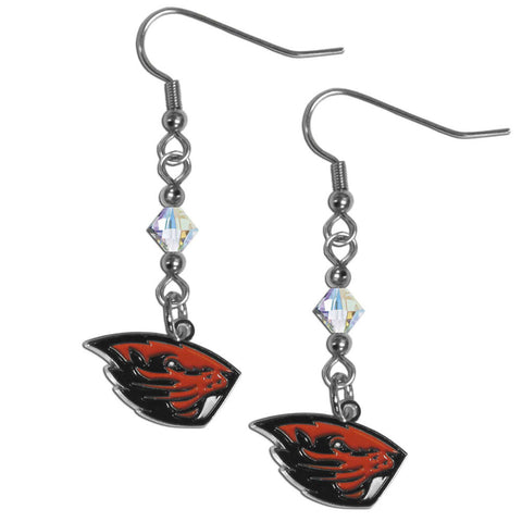 Oregon St. Beavers Crystal Dangle Earrings