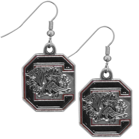 S. Carolina Gamecocks Chrome Dangle Earrings