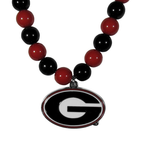 Georgia Bulldogs Fan Bead Necklace