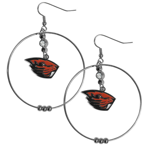 Oregon St. Beavers 2 Inch Hoop Earrings