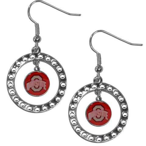 Ohio St. Buckeyes Rhinestone Hoop Earrings