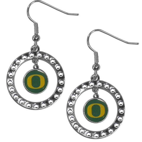 Oregon Ducks Rhinestone Hoop Earrings