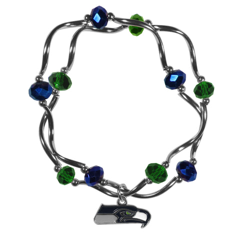 Seattle Seahawks Crystal Bead Bracelet