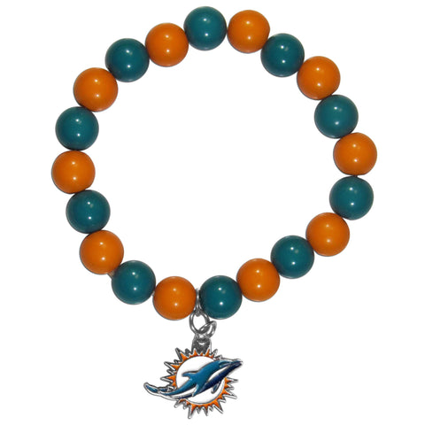 Miami Dolphins Fan Bead Bracelet