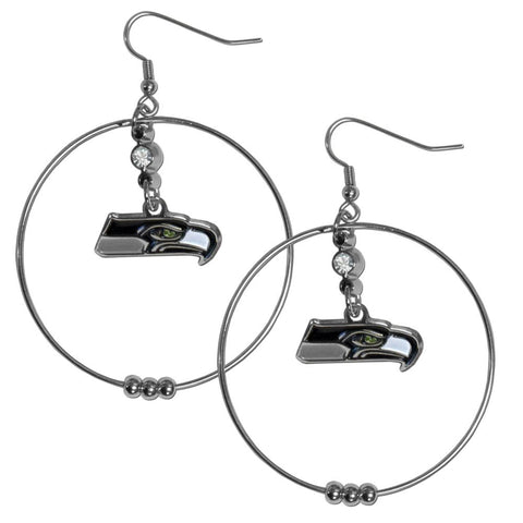 Seattle Seahawks 2 Inch Hoop Earrings