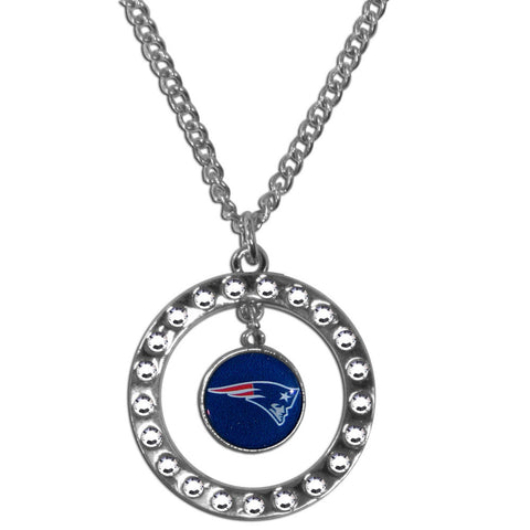 New England Patriots Rhinestone Hoop Necklace