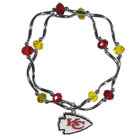 Kansas City Chiefs Crystal Bead Bracelet