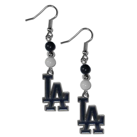 Los Angeles Dodgers Fan Bead Dangle Earrings