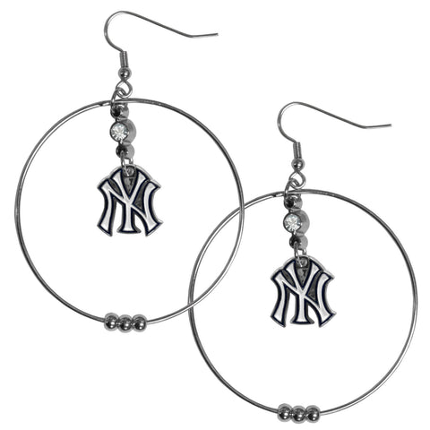 New York Yankees 2 Inch Hoop Earrings