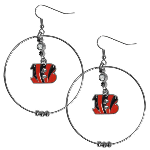 Cincinnati Bengals 2 Inch Hoop Earrings