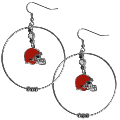 Cleveland Browns 2 Inch Hoop Earrings  In Stock