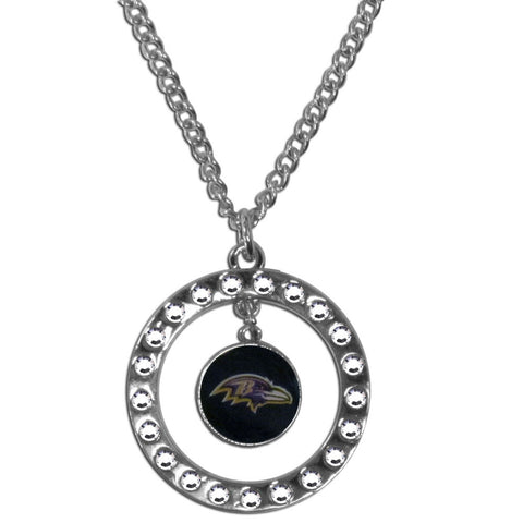 Baltimore Ravens Rhinestone Hoop Necklace