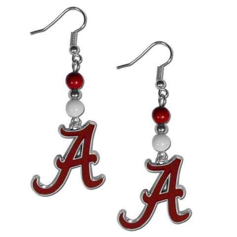 Bead Dangle Earrings - Alabama Crimson Tide Fan Bead Dangle Earrings