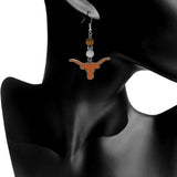 Bead Dangle Earrings - Texas Longhorns Fan Bead Dangle Earrings