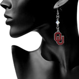 Oklahoma Sooners Crystal Dangle Earrings