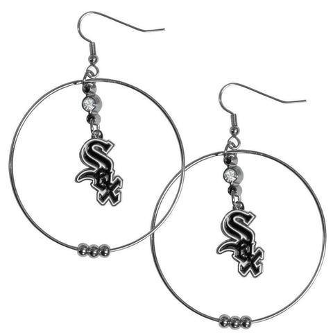 Chicago White Sox 2 Inch Hoop Earrings