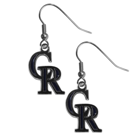 Colorado Rockies Chrome Dangle Earrings