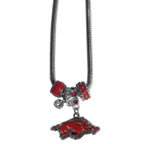 Euro Bead Necklace - Arkansas Razorbacks Euro Bead Necklace