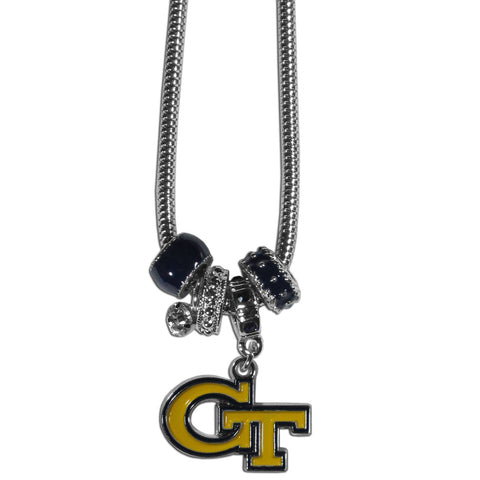 Euro Bead Necklace - Georgia Tech Yellow Jackets Euro Bead Necklace