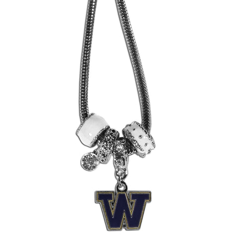 Euro Bead Necklace - Washington Huskies Euro Bead Necklace