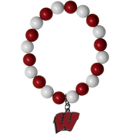 Fan Bead Bracelet - Wisconsin Badgers Fan Bead Bracelet