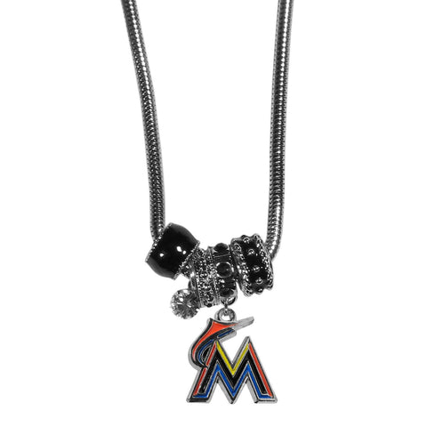 Miami Marlins Euro Bead Necklace